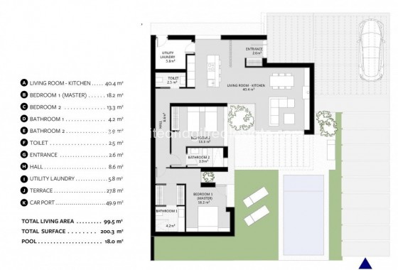 New Build - Villa  - BAÑOS Y MENDIGO - Altaona golf and country village